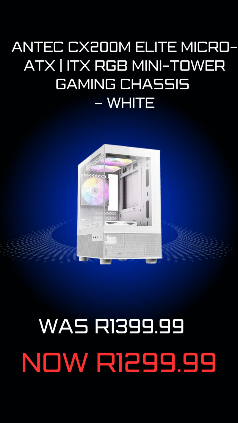 Antec CX200M Elite Micro-ATX | ITX RGB Mini-Tower Gaming Chassis – White
