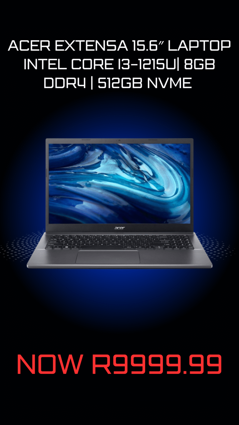 Acer Extensa 15.6″ Laptop | Intel Core i3-1215U| 8GB DDR4 | 512GB NVMe | Intel Graphics | Windows 11 Home
