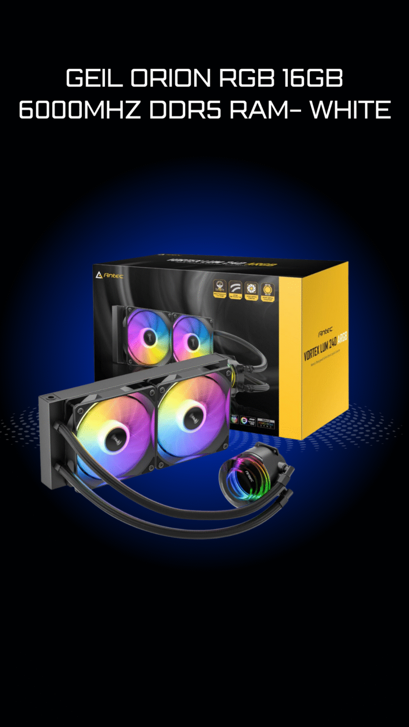 Antec VORTEX LUM 240 ARGB AIO CPU Liquid Cooler – Black