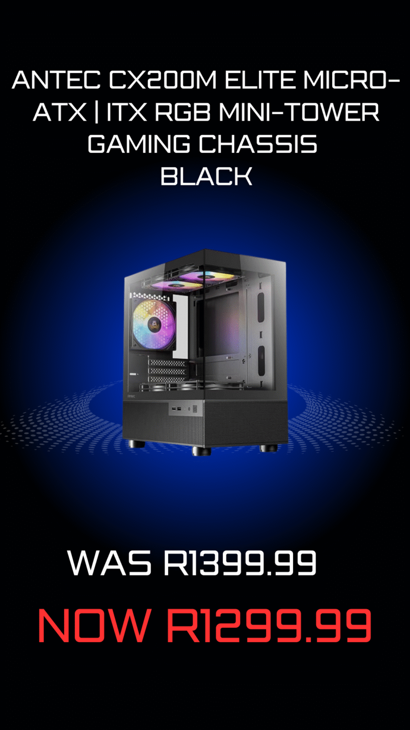 Antec CX200M Elite Micro-ATX | ITX RGB Mini-Tower Gaming Chassis – Black