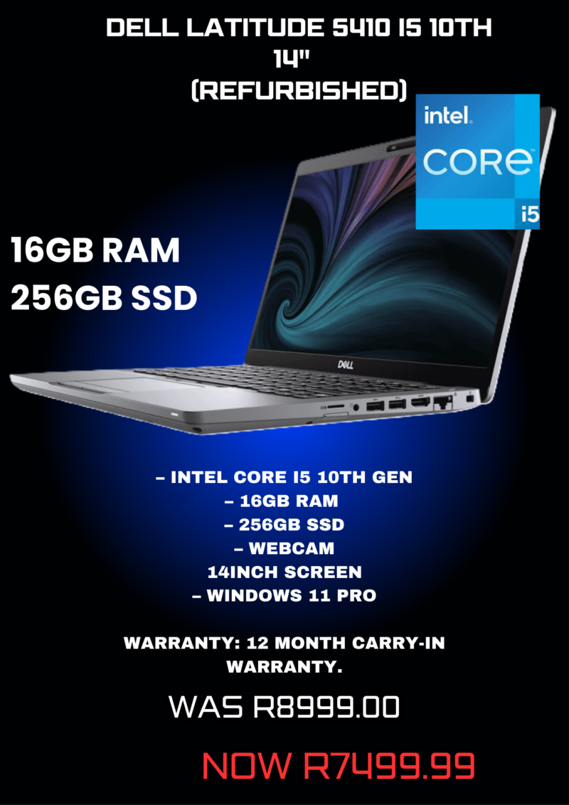 DELL LATITUDE 5410 I5 10TH 14" (Refurbished)