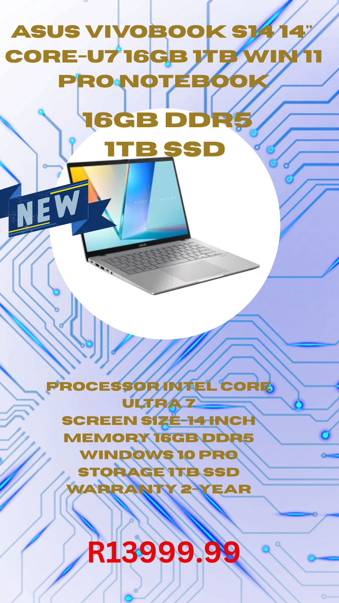 Asus VivoBook S14 14" Core-U7